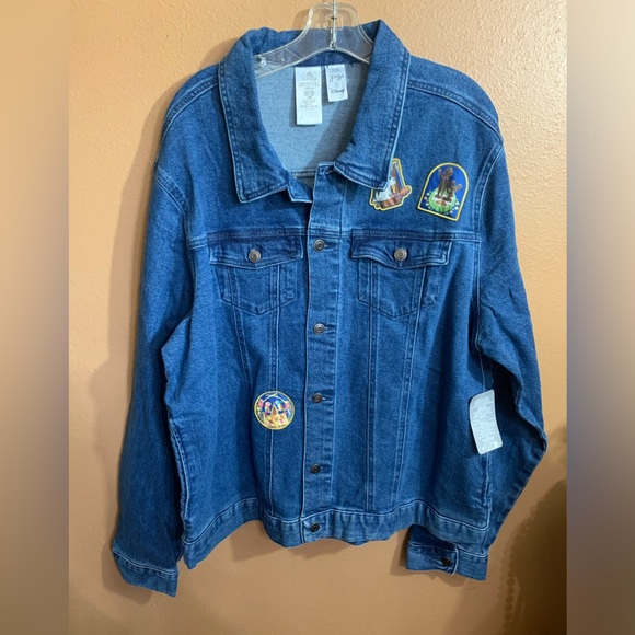 2023 Disney Parks Joey Chou Castle Magic Kingdom Denim Patch Jacket Adult XL NWT - Picture 2 of 11